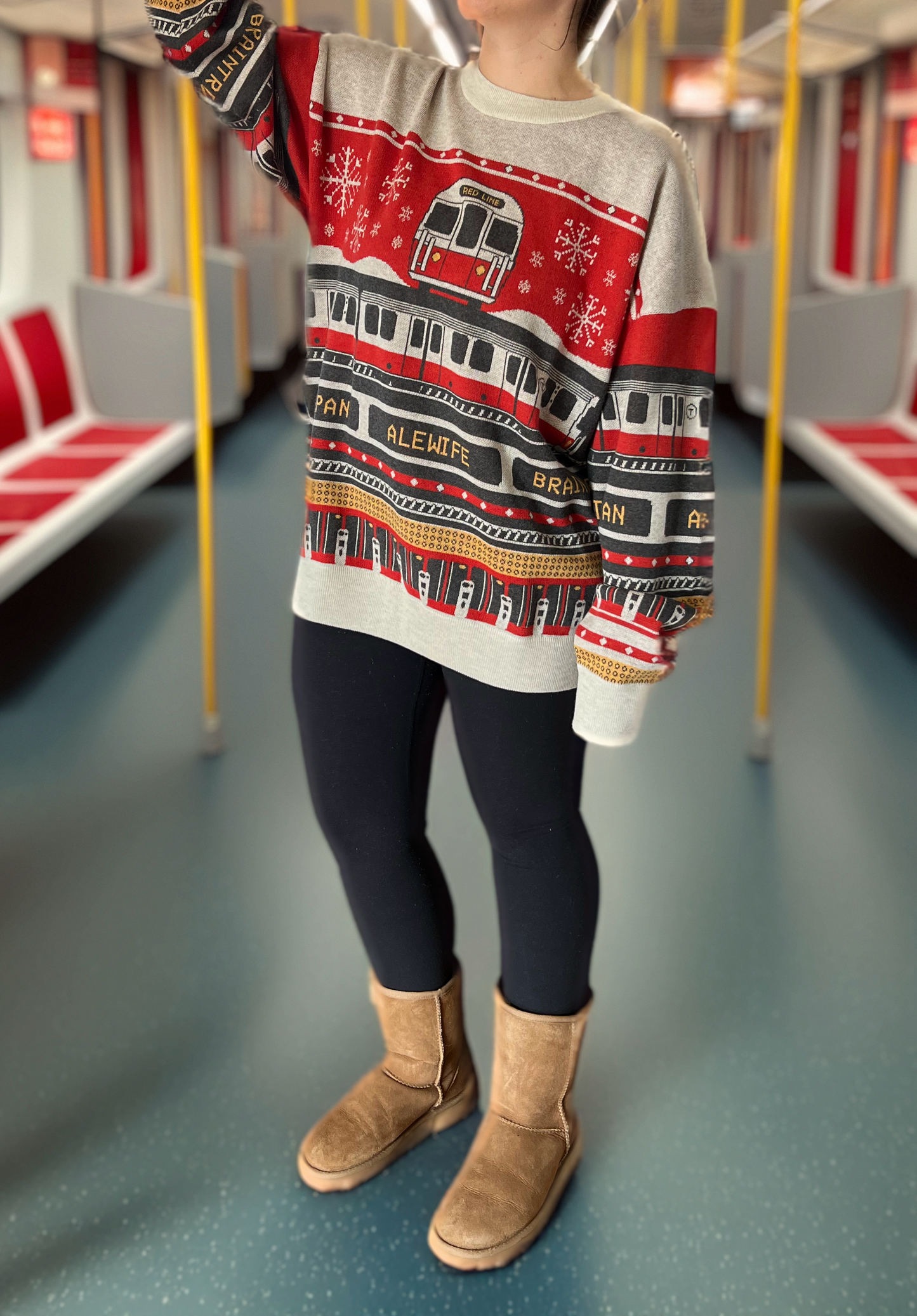 Red Line Knit Sweater (Relaxed)